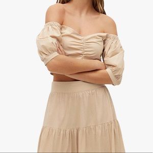 Mango Off-shoulder crop top, never worn